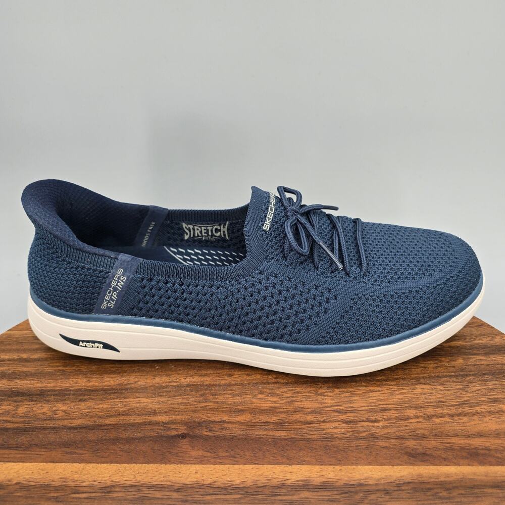 Skechers On The Go Shoes Womens 10 M Navy Blue Slip On Walking Athletic Sneakers